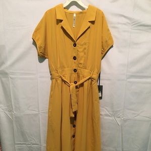 A mustard yellow dress